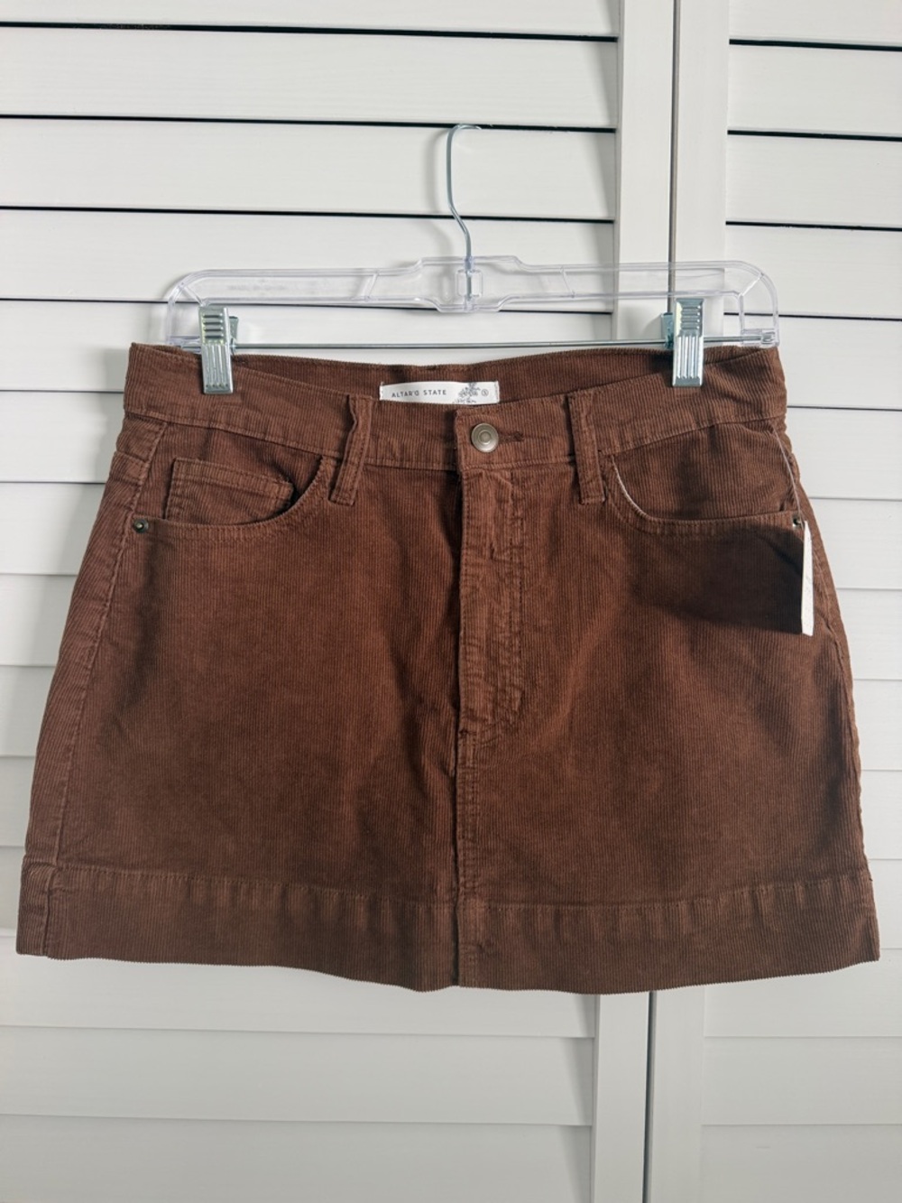 Altar'd State Brown Corduroy Mini Skirt
